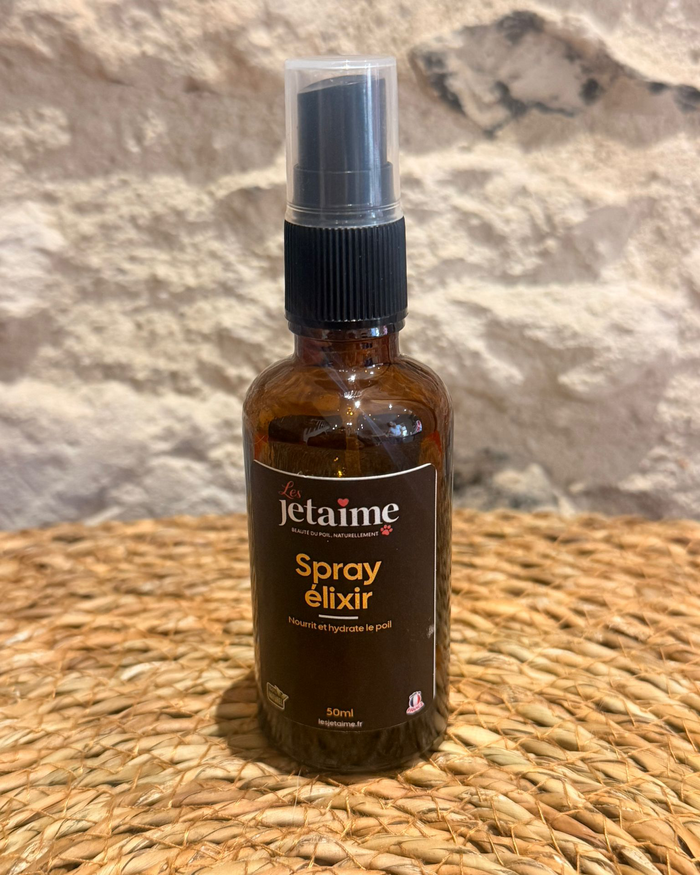 Spray Élixir, huile pour beau poil chien