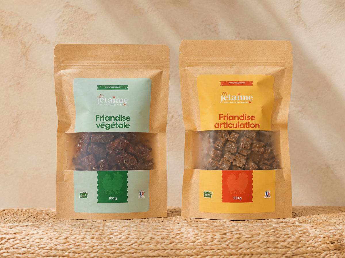 Friandises naturelles pour chien Les Jetaime : végétale à la spiruline et articulation